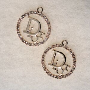 2 Logo Charms- Gold & Crystal